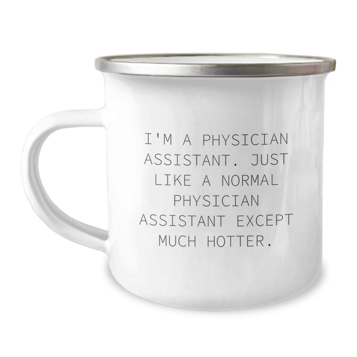 Funny Gifts from Men to Physician Assistant Friends on Mother's Day - Camping Mug - I'm A Physician Assistant Except Much Hotter. - Image 1