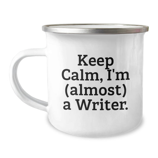 Funny Writer Gifts for Men, Women, and Friends - Keep Calm, I'm (almost) A Writer. Birthday Unique Gifts from Coworkers, Family - Image 1