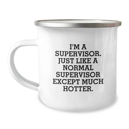 Birthday Gift for Her Supervisor Camping Mug Present with Enamel Finish - Image 1