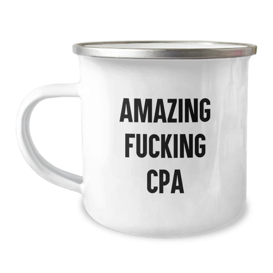 Funny CPA Gifts for Him, Great Camping Mug with Inspirational Quote, Unique Graduation Gifts from Friends to Men, 12 oz Stainless Steel - Image 1