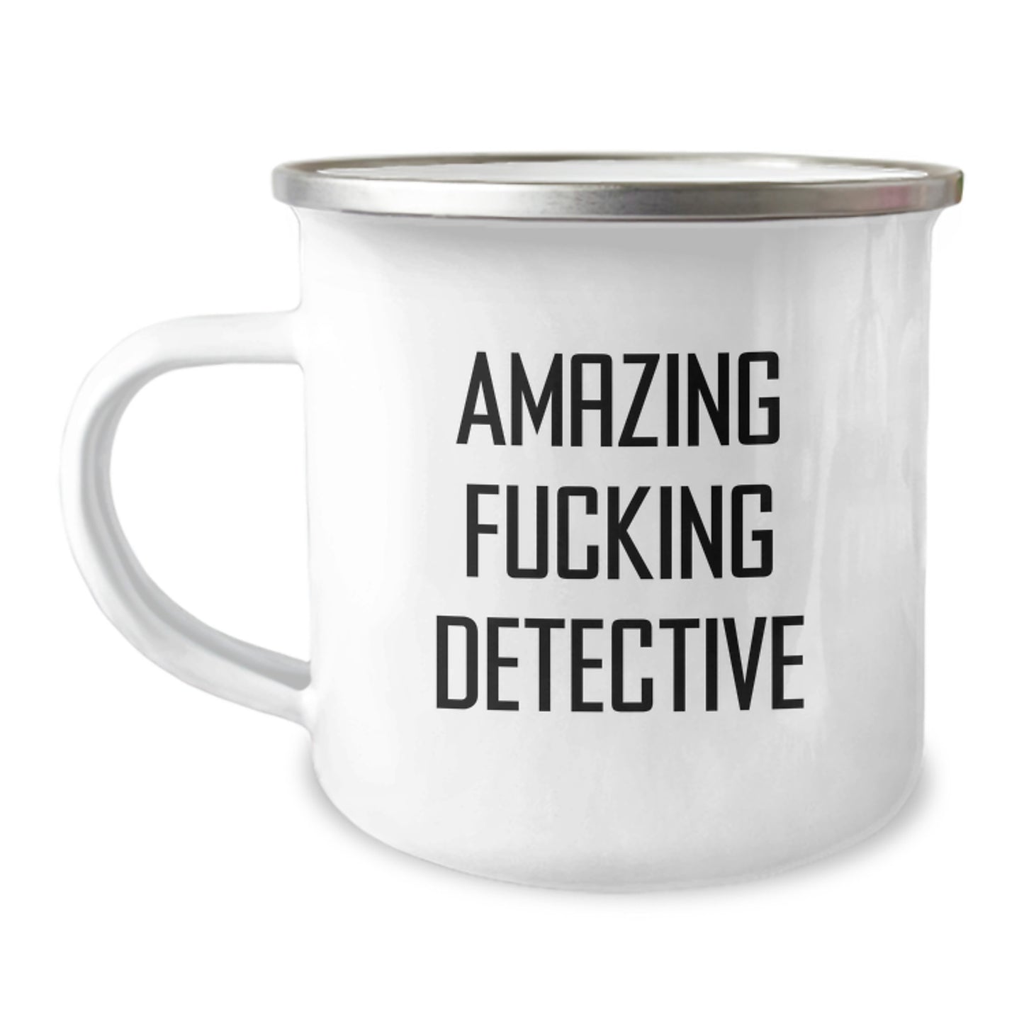 Detective Camping Mug, Funny Quote 'Amazing F--king Detective', Birthday Unique Gifts for Men, Women, Friends, and Family - Image 1