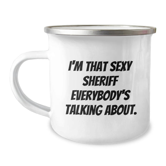 Sexy Sheriff Camping Mug, Funny Sheriff Gifts from Men, Unique Valentine's Unique Gifts for Sheriff - Image 1