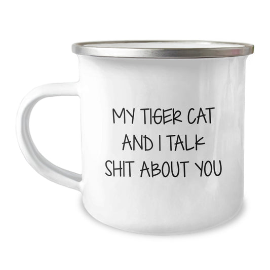 Birthday Gift Tiger Cat Camping Mug for Her – Present with Humor - Image 1