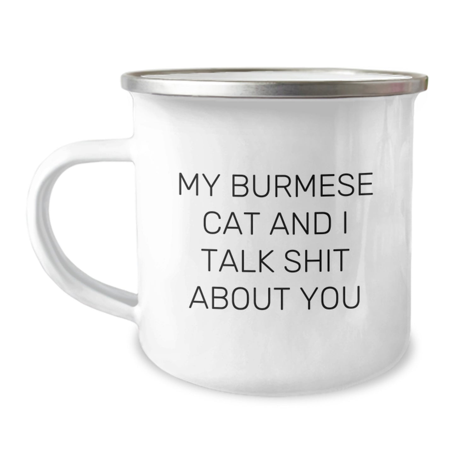 Birthday Gift Burmese Cat Camping Mug Present for Her Playful Banter - Image 1