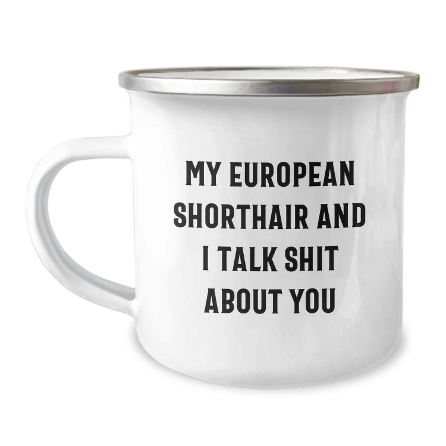 European Shorthair Camping Mug Idea for Coworkers Birthday Gift - Image 1
