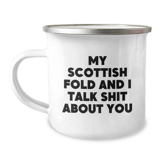 Funny Scottish Fold Cat Gifts for Mom, Scottish Fold Cat Camping Mug with Quote, Unique Mother's Day Present from Daughter - Image 1