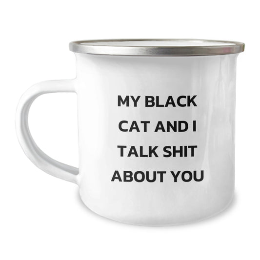 Funny Black Cat Camping Mug Gifts for Mom on Mother's Day from Family - Image 1