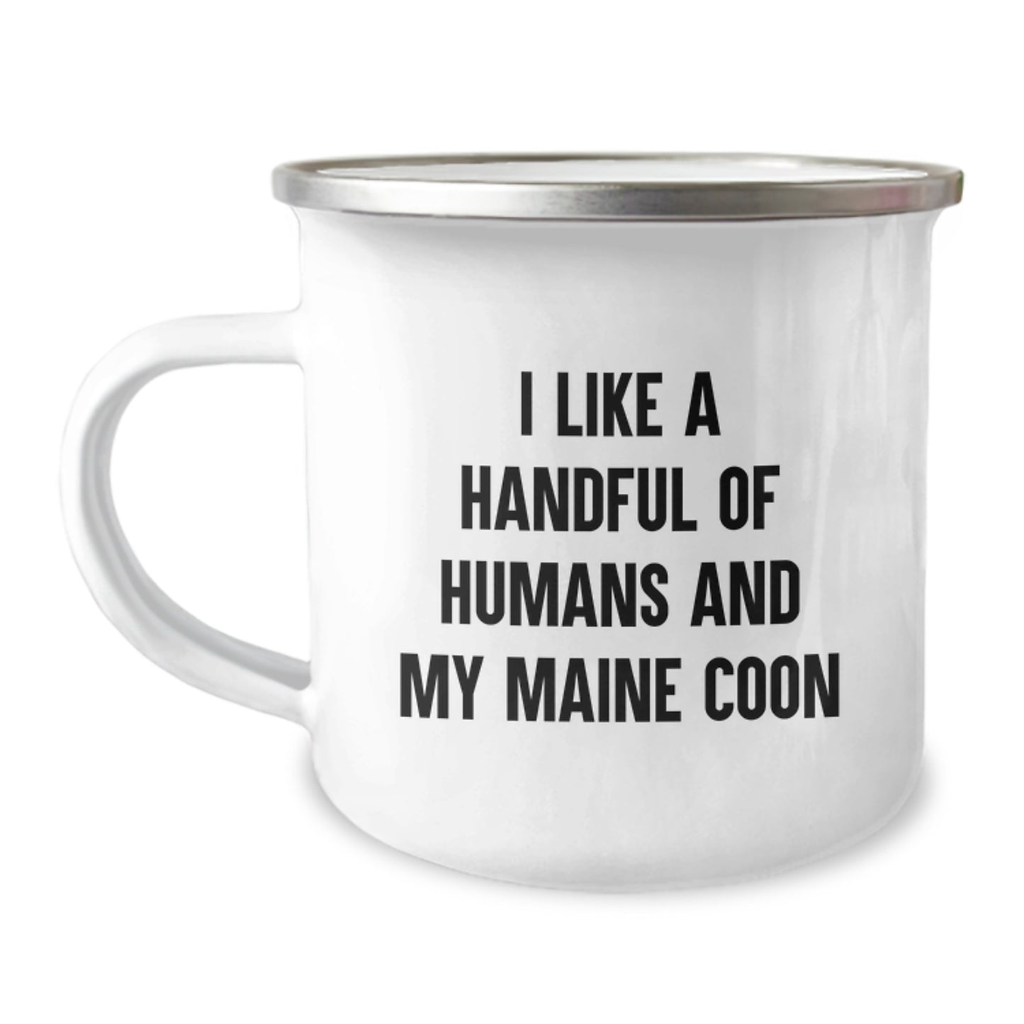 Funny Maine Coon Cat Camping Mug Gifts for Maine Coon Cat Lovers - I Like A Handful Of Humans And My Maine Coon Birthday Unique Gifts from Friends - Image 1