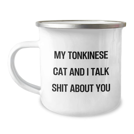 Funny Tonkinese Cat Gifts from Men, Camping Mug for Tonkinese Cat Lovers, Mother's Day Unique Gifts - Image 1