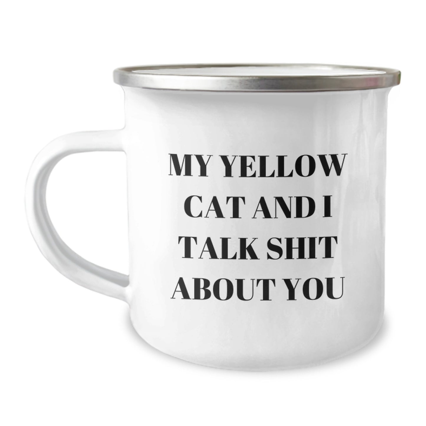 Yellow Cat Camping Mug Funny Quote Gifts from Men to Dad on Father's Day - Image 1