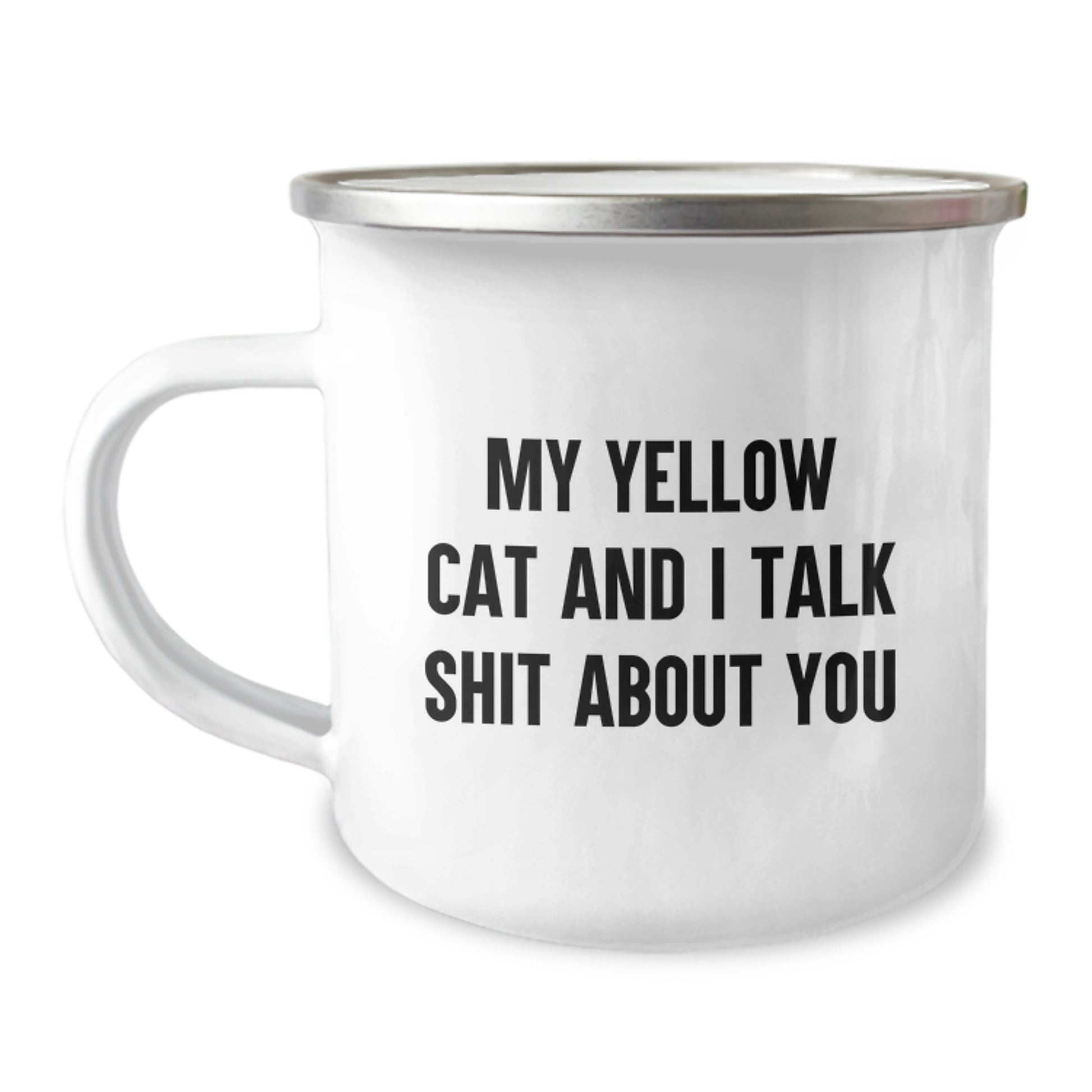 Funny Yellow Cat Gifts from Dad for Yellow Cat Lover on Father's Day Camping Mug - Image 1