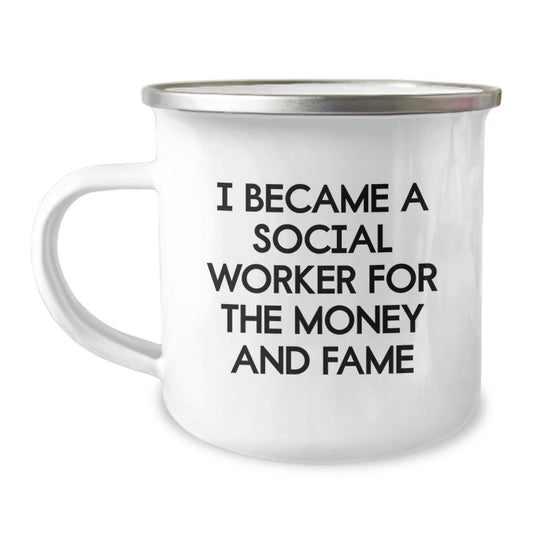 Social Worker Humor Funny Quote Camping Mug Gifts for Men Women Family Friends Coworkers Birthday Unique Presents - Image 1