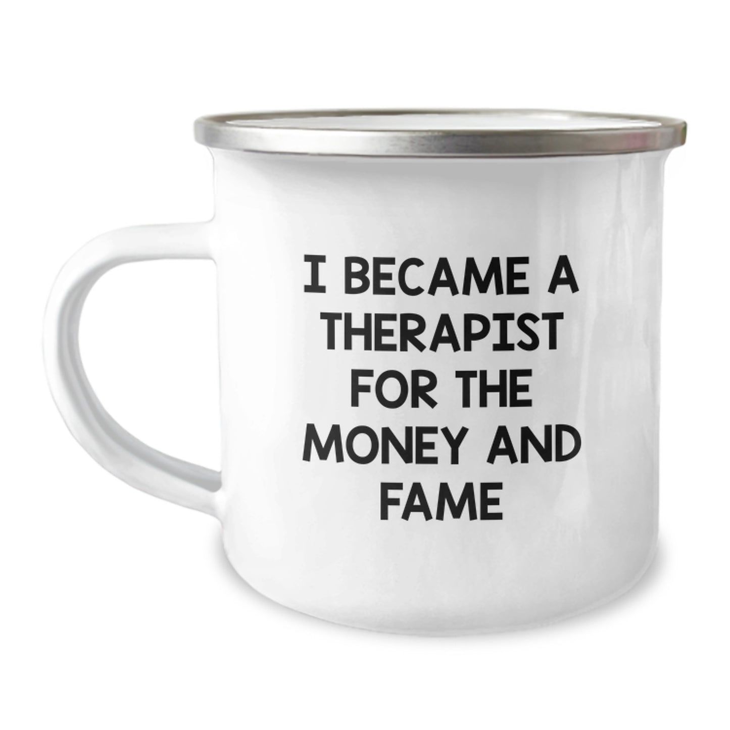 Funny Therapist Gifts from Friends - I Became A Therapist For The Money And Fame - Birthday Unique Gifts for Therapist Men Women Coworkers Family - Image 1