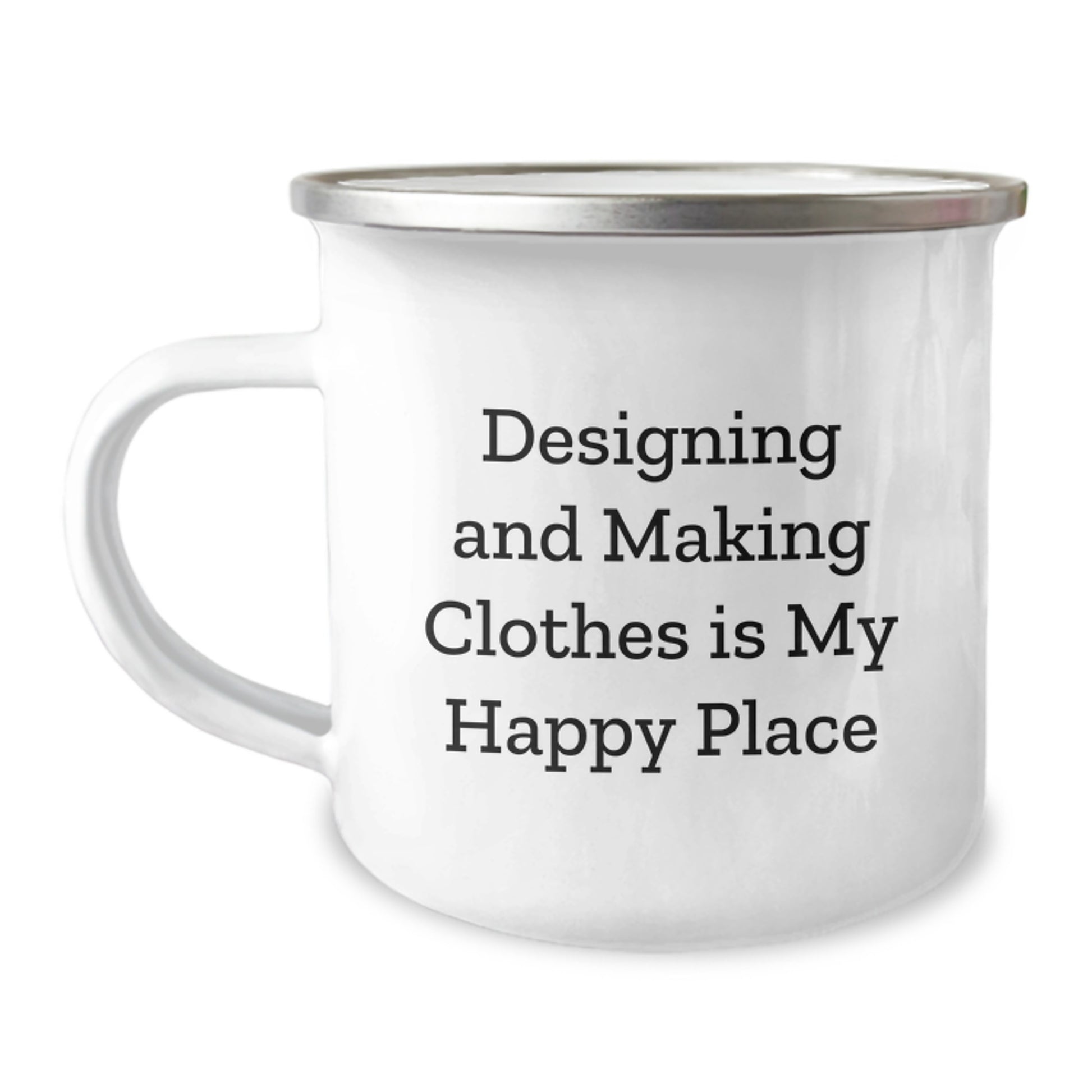 For Him Birthday Gift Camping Mug Designing Making Clothes Happy Place - Image 1