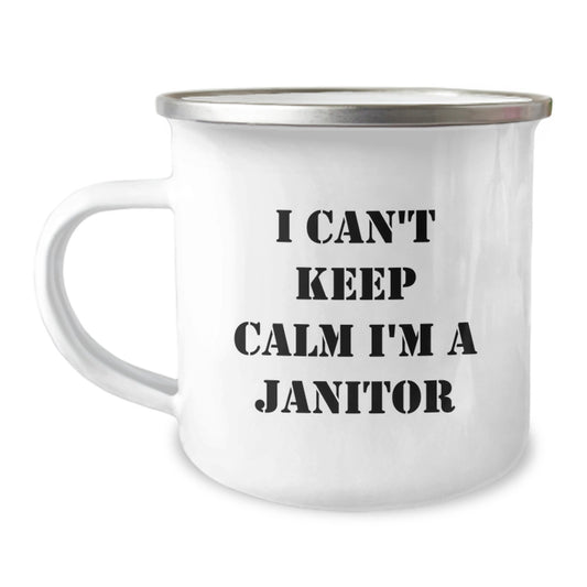 Funny Janitor Gifts, I'm A Janitor Camping Mug for Birthday, Janitor Enthusiast, Funny Mugs from Friends - Image 1