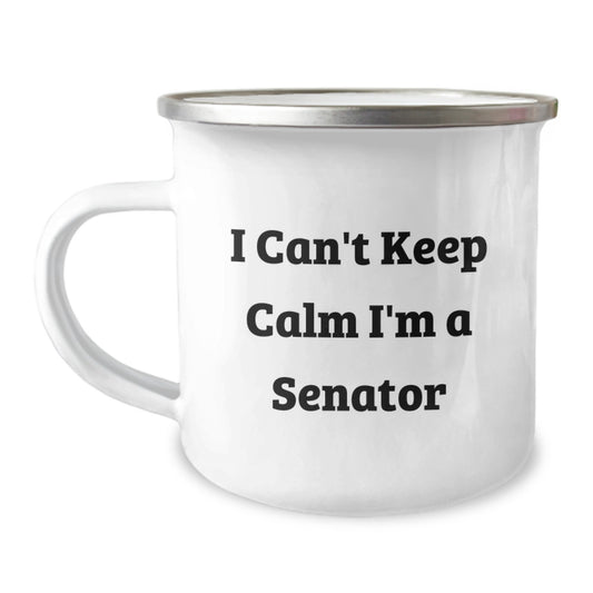 Funny Senator Gifts for Men, I Can't Keep Calm I'm A Senator Birthday Unique Mugs for Senator Friends and Family, Camping Mug - Image 1