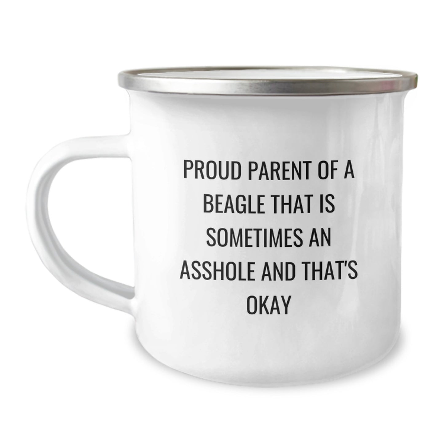 Beagle Camping Mug Birthday Gift Idea for Coworkers with Cheeky Quote - Image 1