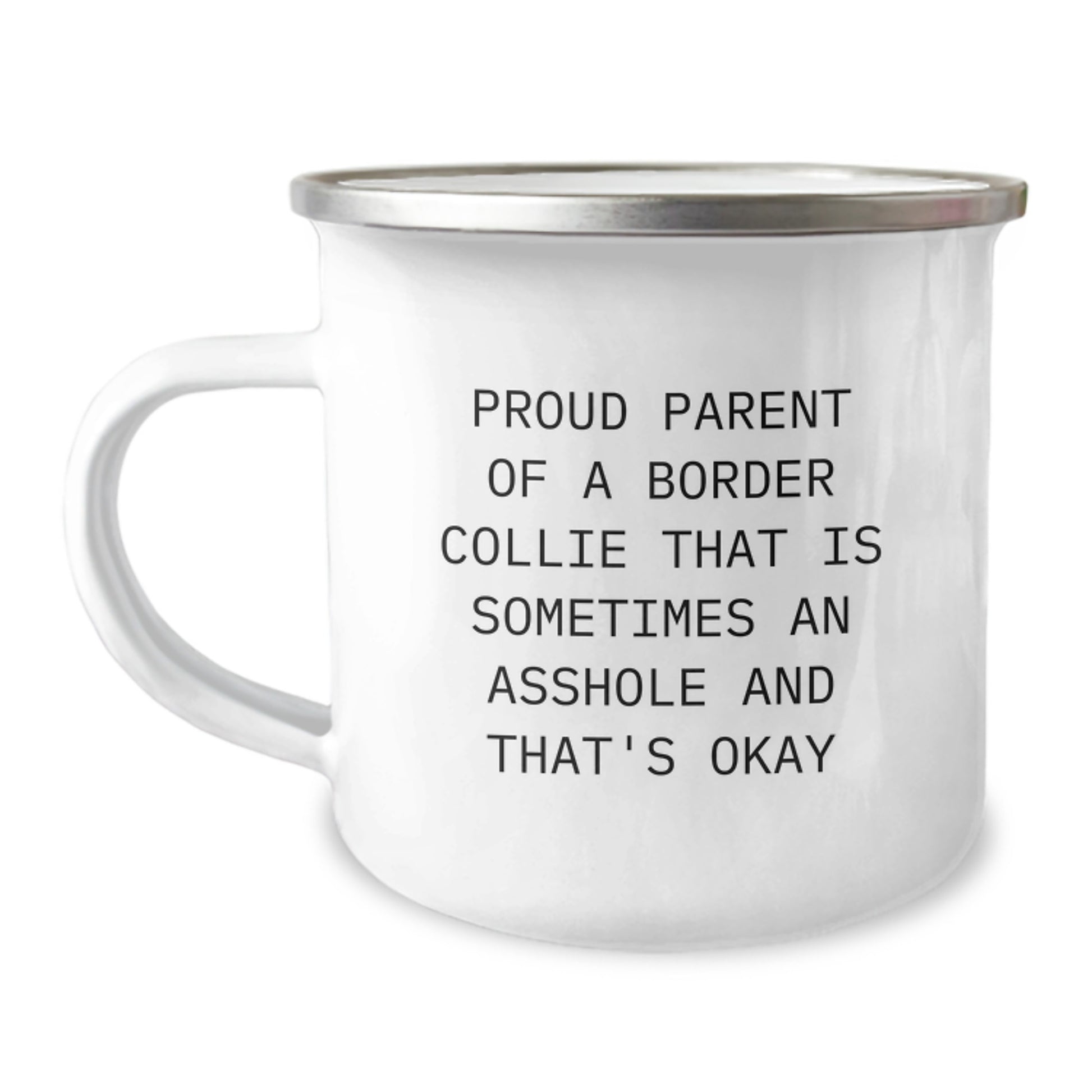 Funny Gifts for Border Collie Dog Owners, Proud Parent Gifts, Graduation Unique Gifts from Men to Family - Camping Mug with Quote - Image 1