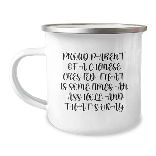 Funny Chinese Crested Dog Camping Mugs for Proud Parents, Gifts for Mom, Dad, or Any Chinese Crested Dog Enthusiast - Gifts from Friends, Family, or Men to Women - Image 1