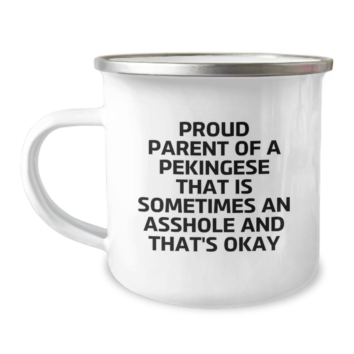 Christmas Gift Humorous Pekingese Present for Her - Sometimes An Asshole - Image 1