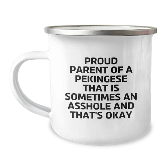 Christmas Gift Humorous Pekingese Present for Her - Sometimes An Asshole - Image 1