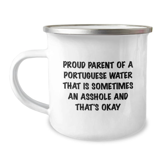 Funny Portuguese Water Dog Gifts for Men from Friends - Proud Parent Mug, Camping Mug, Graduation Unique Gifts for Portuguese Water Dog Owners - Image 1