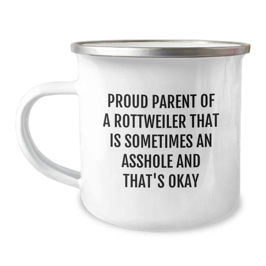 Funny Rottweiler Dog Gifts for Proud Parents, Camping Mugs for Graduation - Gifts from Friends, Family, and Coworkers - Image 1