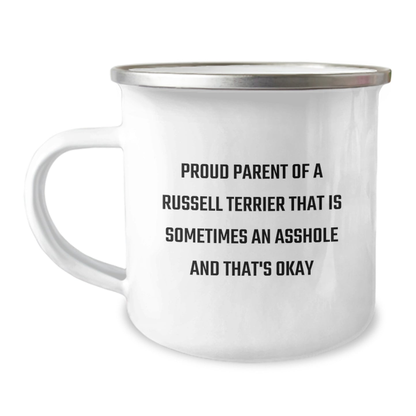 Funny Russell Terrier Dog Dad Gifts from Men to Father's Day Unique Gifts - Proud Parent Camping Mug - Image 1