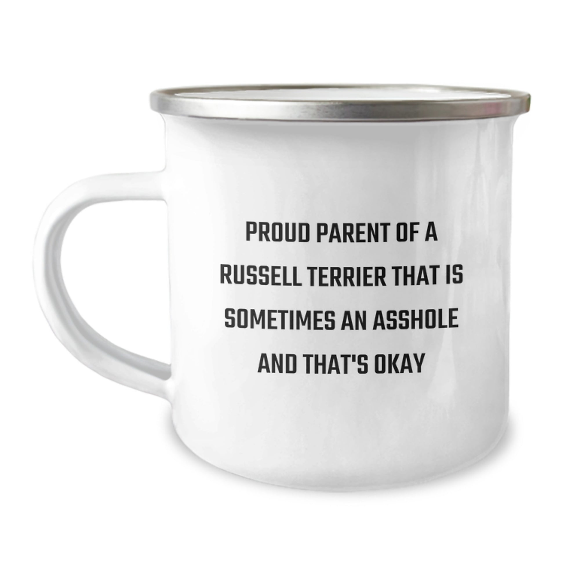 Funny Russell Terrier Dog Dad Gifts from Men to Father's Day Unique Gifts - Proud Parent Camping Mug - Image 1