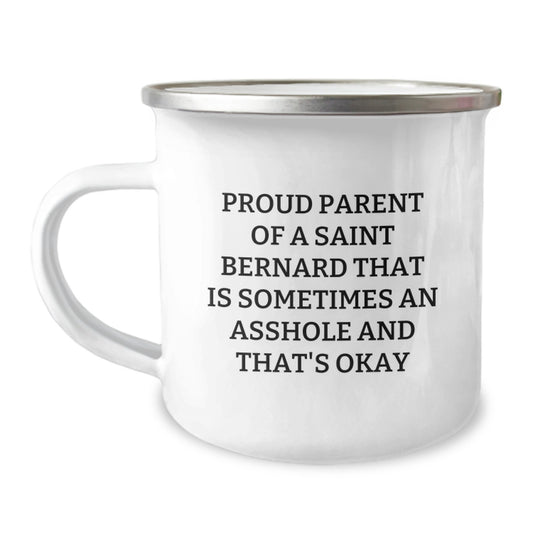 Funny Saint Bernard Dog Gifts for Men Dad's Unique Camping Mugs with Proud Parent Quote Gifts from Family - Image 1