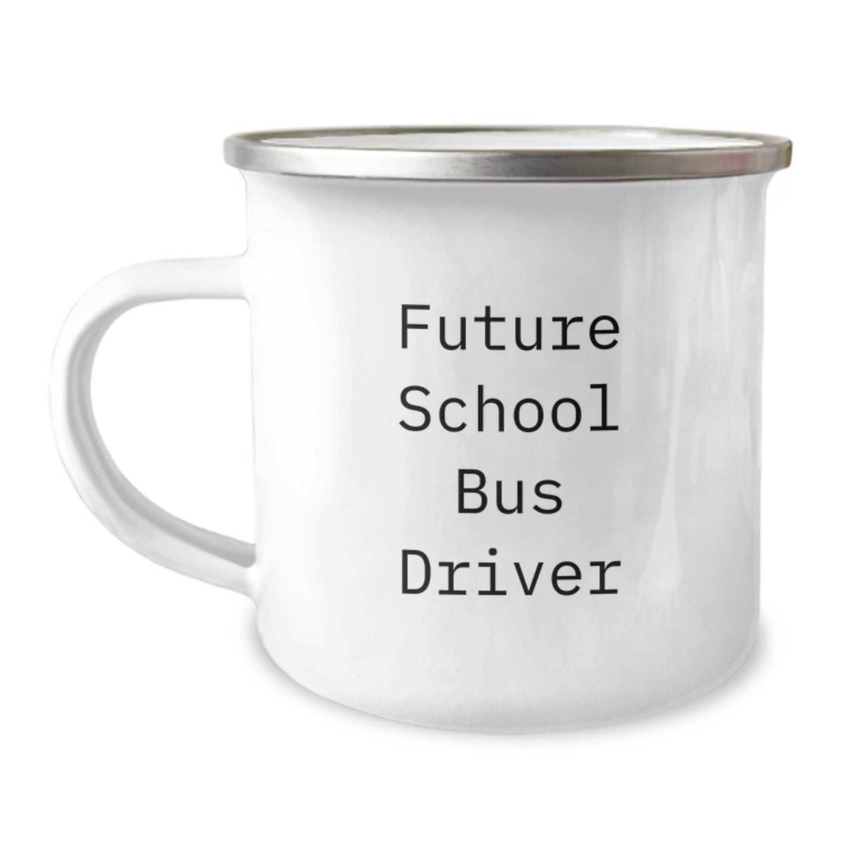 Funny School Bus Driver Gifts for Men, Unique Birthday Unique Gifts from Friends to School Bus Driver Camping Mug, 'Future School Bus Driver' Print - Image 1