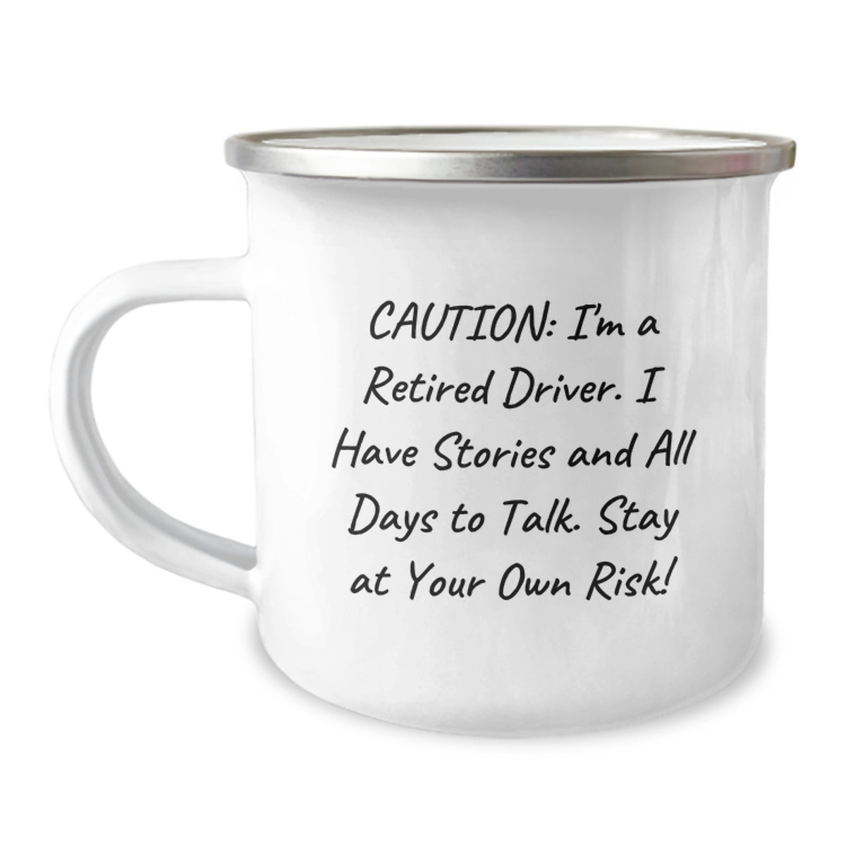 Funny Driver Gifts for Men - Camping Mug, 'I'm A Retired Driver, I Have Stories And All Days To Talk', Birthday Unique Gifts from Friends - Image 1