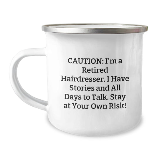 Funny Hairdresser Gifts from Friends, Birthday Unique Gifts for Hairdresser, Camping Mug - Image 1