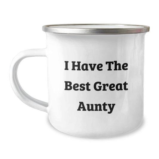 Aunty Gifts from Men, Funny Quote 'I Have The Best Great Aunty' Graduation Unique Gifts for Aunty Camping Mug - Image 1