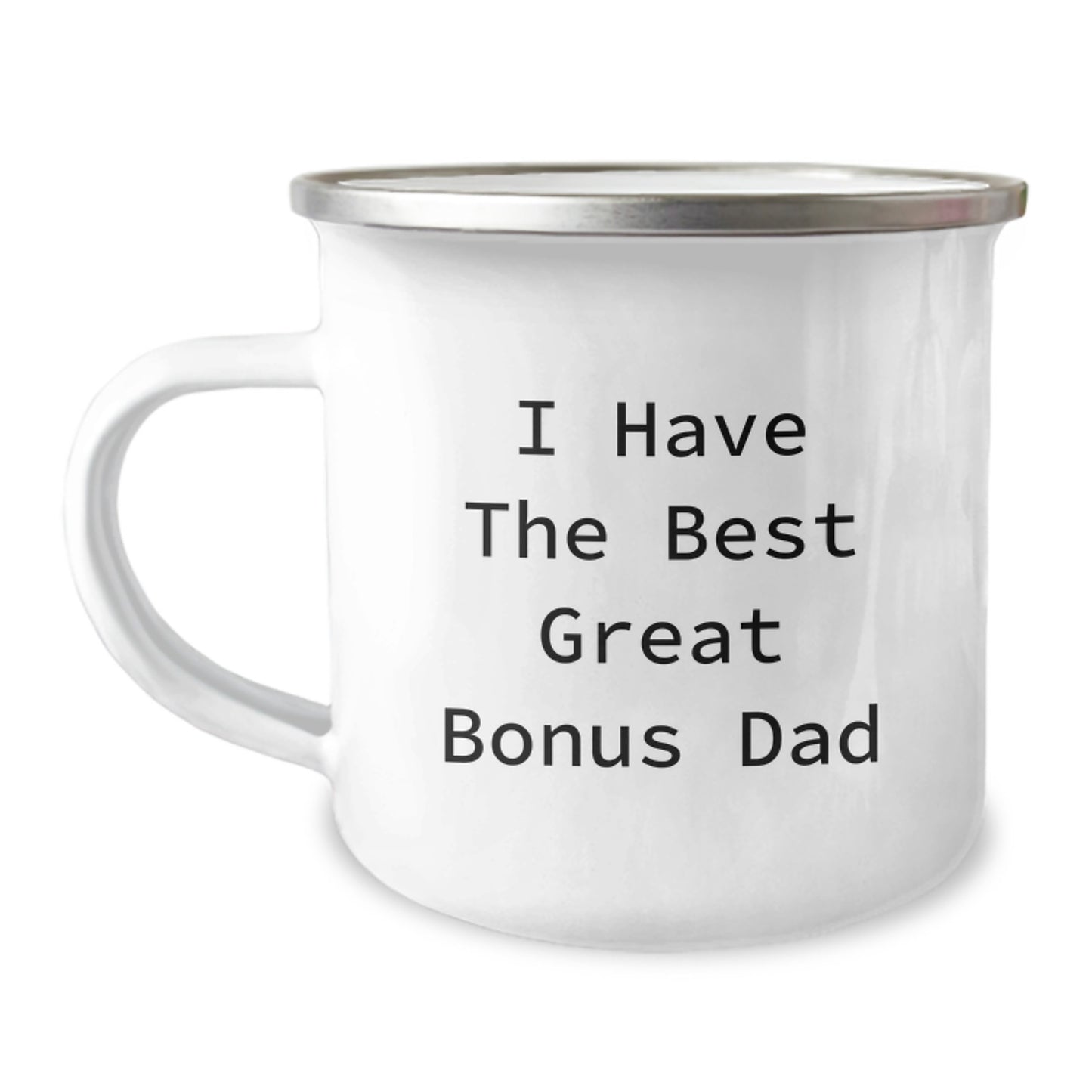 Funny Bonus Dad Gifts for Men - Camping Mug for Him with Inspirational Quote 'I Have The Best Great Bonus Dad' - Unique Graduation Gift Ideas - Image 1
