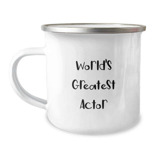 Him Keepsake Birthday Gift World's Greatest Actor Camping Mug 12oz - Image 1