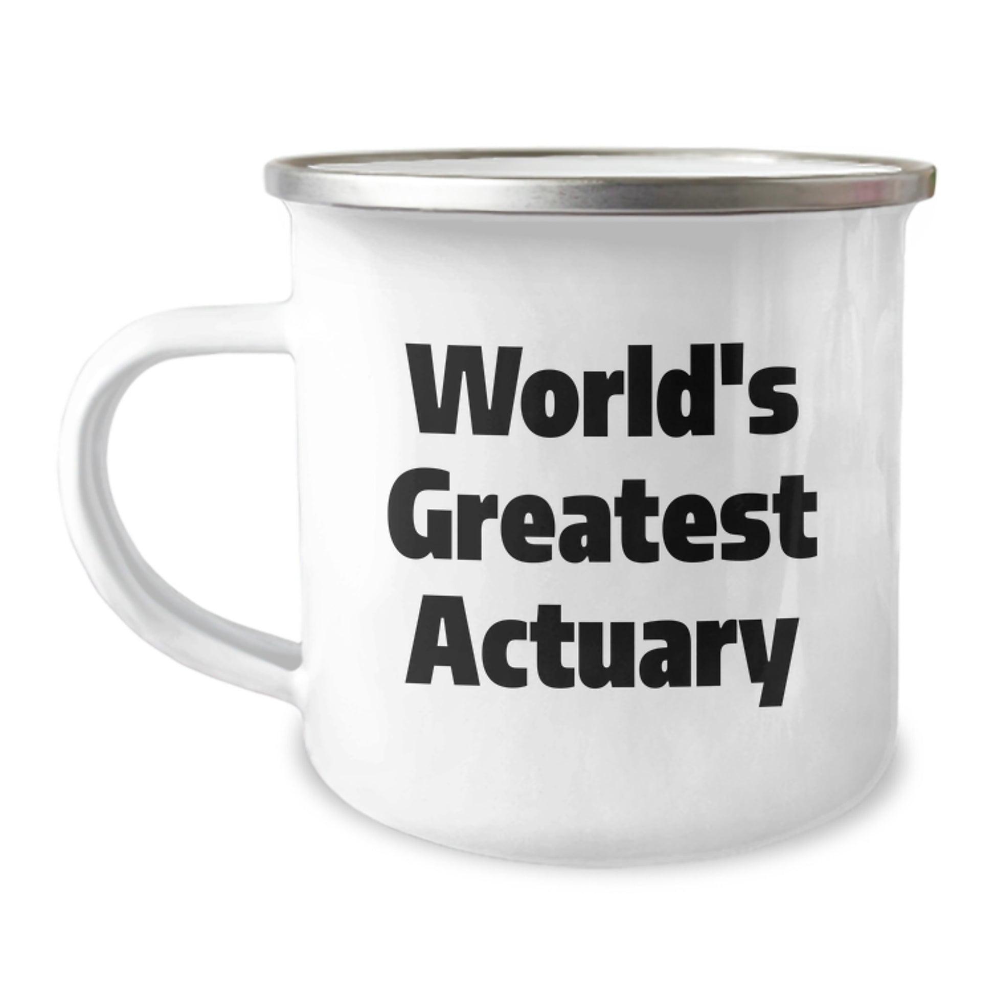 Gifts from Family to Actuary on Mother's Day - 'World's Greatest Actuary' Funny Camping Mug, 12oz Stainless Steel - Image 1