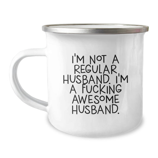Funny Husband Gifts from Men for Husband - I'm Not A Regular Husband Camping Mug - Unique Graduation Gifts for Men - Image 1