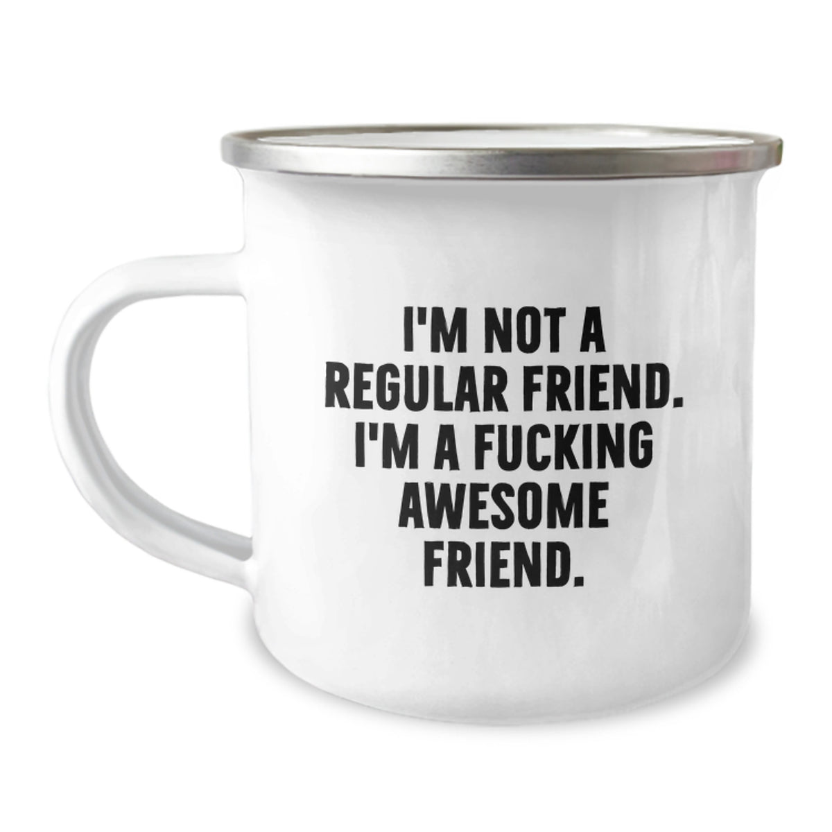 Funny Friend Camping Mug, I'm Not A Regular Friend, Birthday Unique Gifts from Friends - Image 1