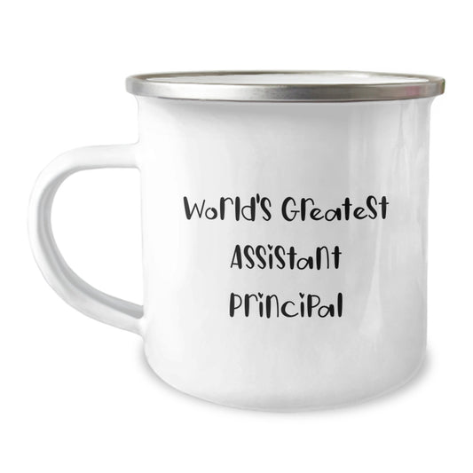 Funny Gifts from Assistant Principals to Men, Graduation Unique Gifts, World's Greatest Assistant Principal Camping Mug - Image 1