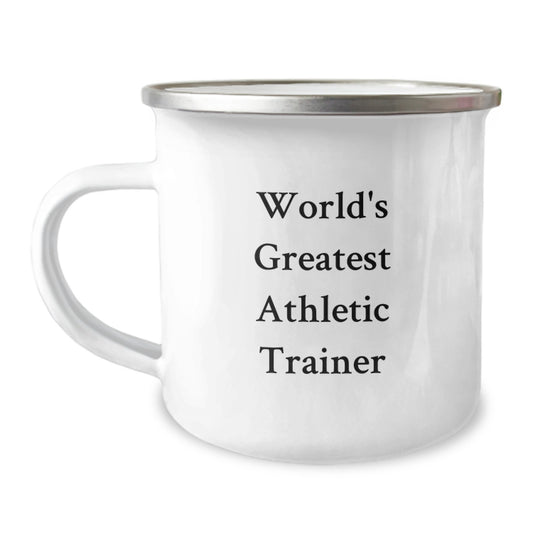 Funny Inspirational Gifts from Men to World's Greatest Athletic Trainer Dad on Father's Day - World's Greatest Athletic Trainer Camping Mug - Image 1