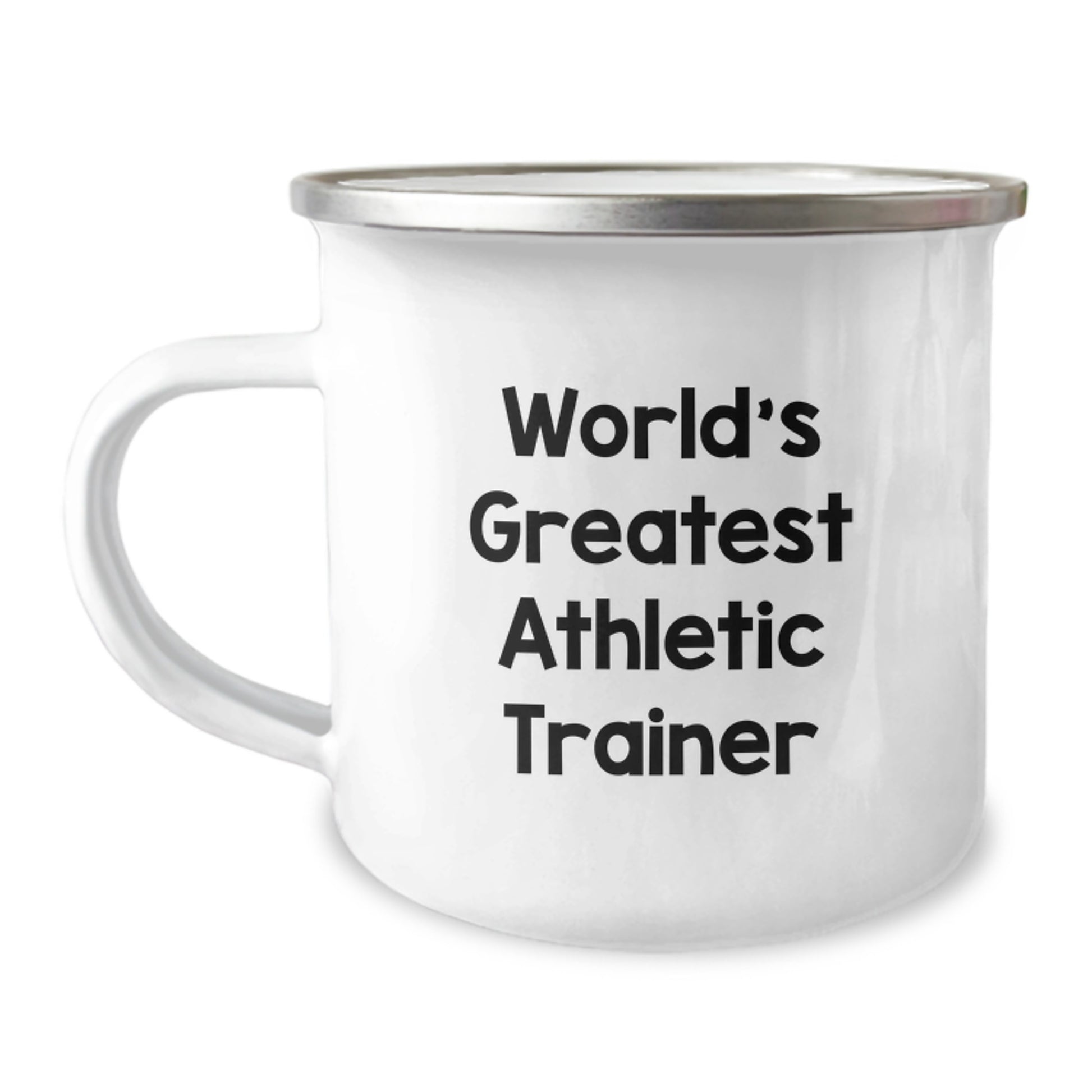 Funny World's Greatest Athletic Trainer Gifts for Men from Family, Unique Father's Day Camping Mug for Outdoor Enthusiasts, 12 oz Stainless Steel with Enamel Finish - Image 1