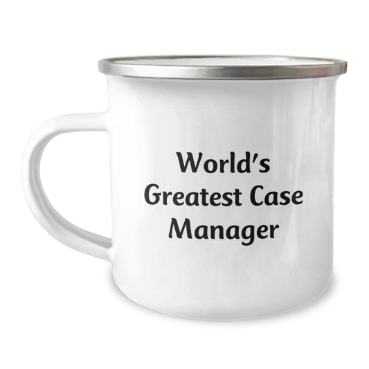 Funny Case Manager Graduation Unique Gifts for Men from Coworkers - 'World's Greatest Case Manager' Camping Mug - Image 1