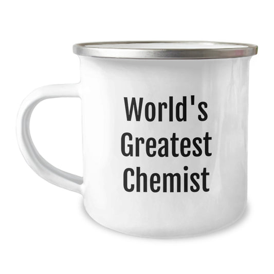 Greatest Chemist Mom's Camping Mug, Unique Gifts from Men to Chemist Women on Mother's Day - 'World's Greatest Chemist' Quote - Image 1