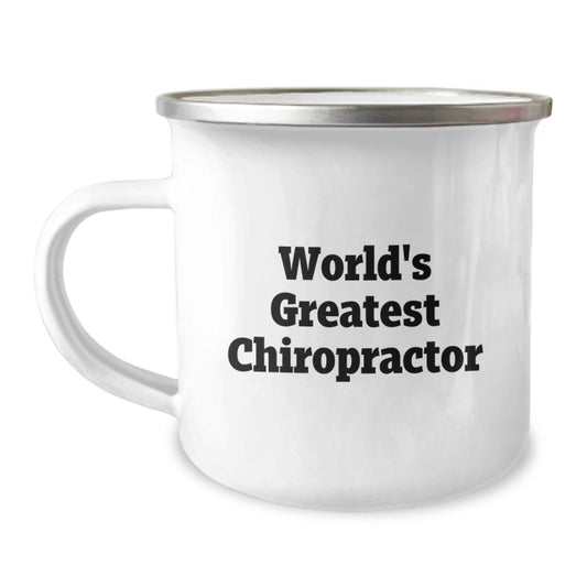 Funny Chiropractor Gifts from Friends, World's Greatest Chiropractor Quote on Camping Mug, Unique Mother's Day Unique Gifts for Chiropractor - Image 1