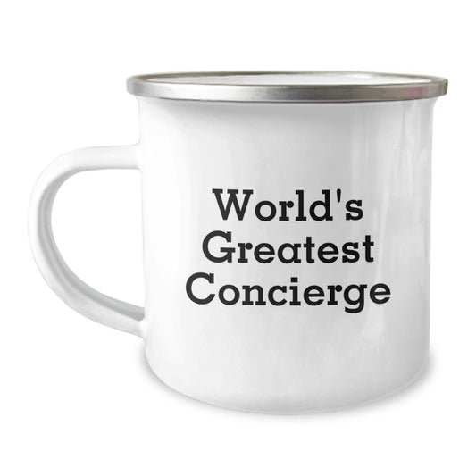 World's Greatest Concierge Funny Camping Mug, Unique Gifts for Concierge, Men, or Women, Camping Enthusiast, Graduation, Funny Gift - Image 1