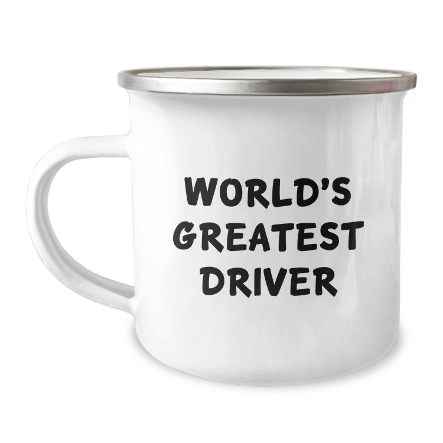 Funny Driver Gifts for Him, World's Greatest Driver - Enamel Camping Mug for Driver, Graduation Unique Gifts from Family - Image 1