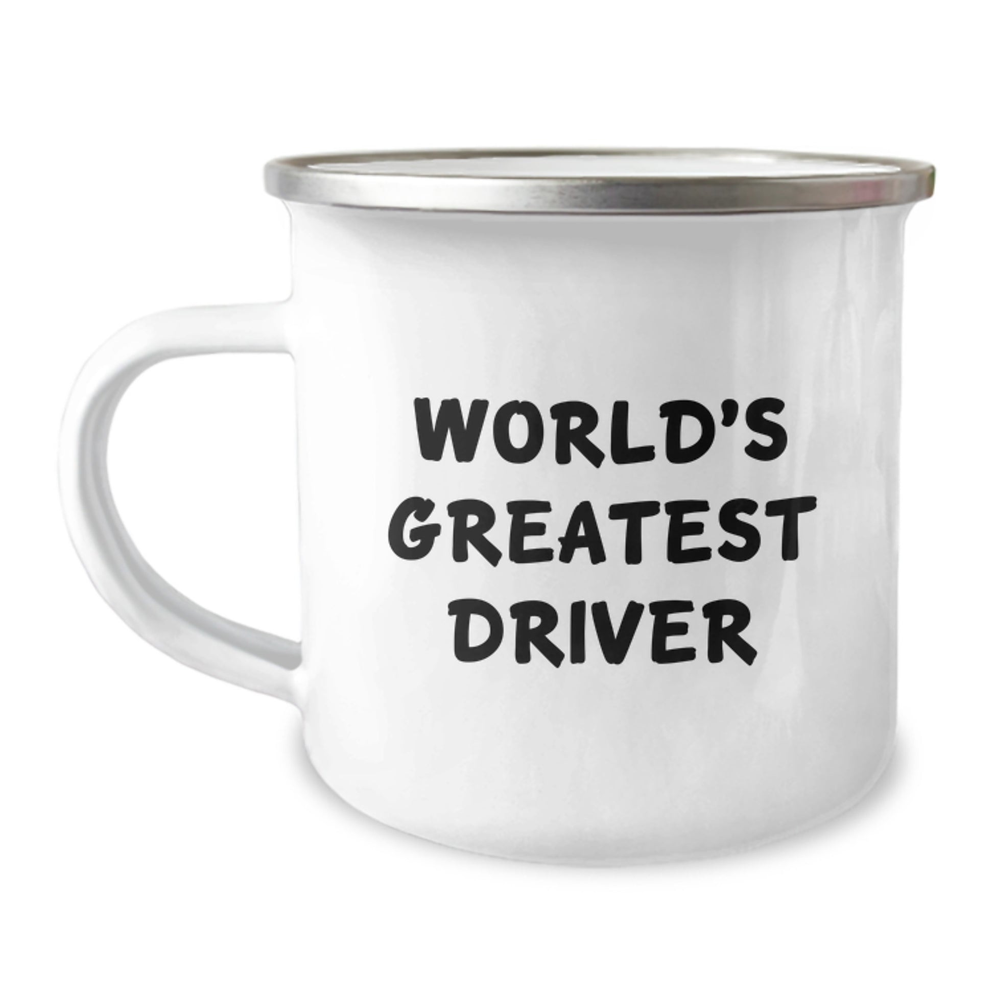 Funny Driver Gifts for Him, World's Greatest Driver - Enamel Camping Mug for Driver, Graduation Unique Gifts from Family - Image 1