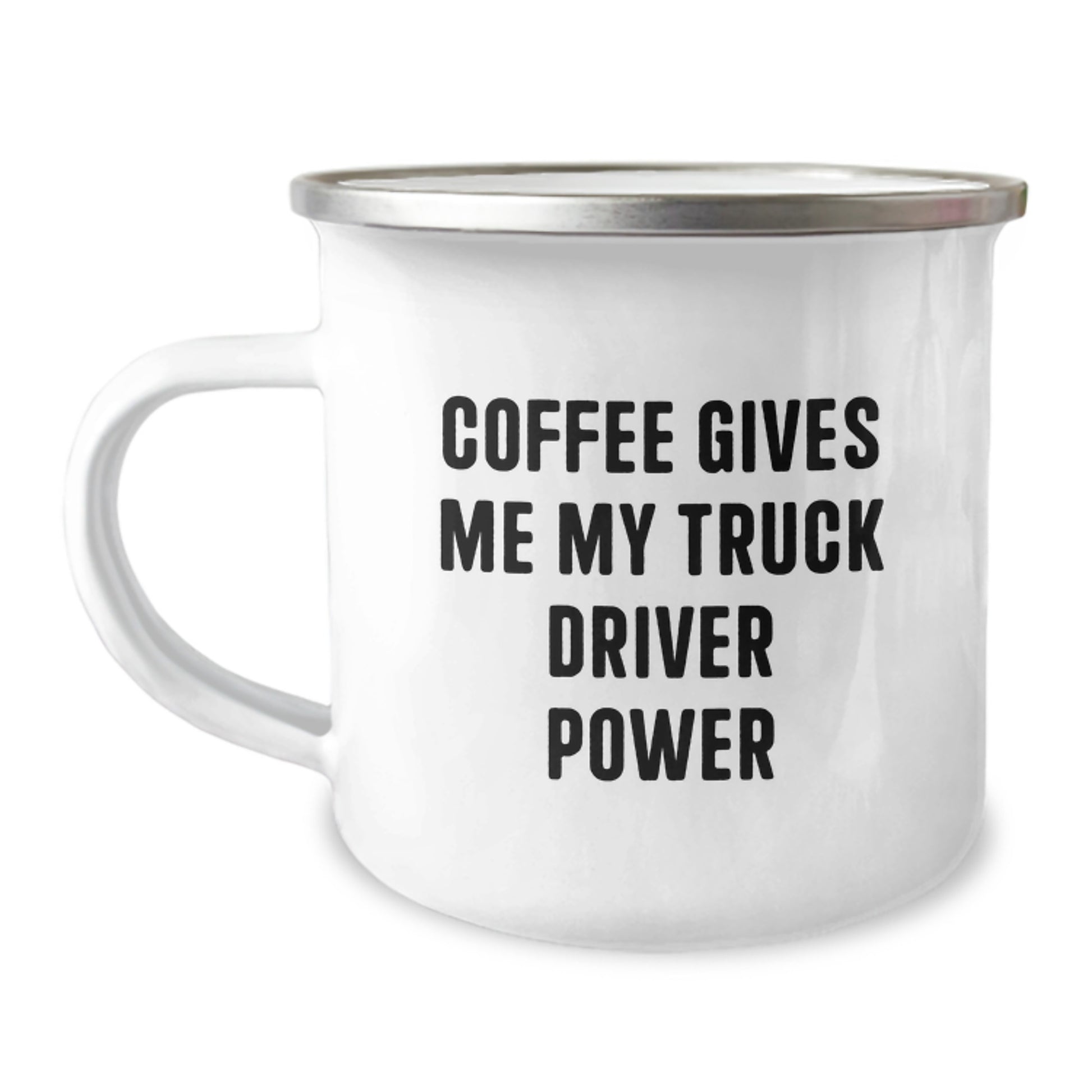 Funny Truck Driver Gifts for Men, Coffee Lovers Graduation Unique Gifts from Family, Friends, Coworkers, 'Coffee Gives Me My Truck Driver Power' Camping Mug - Image 1