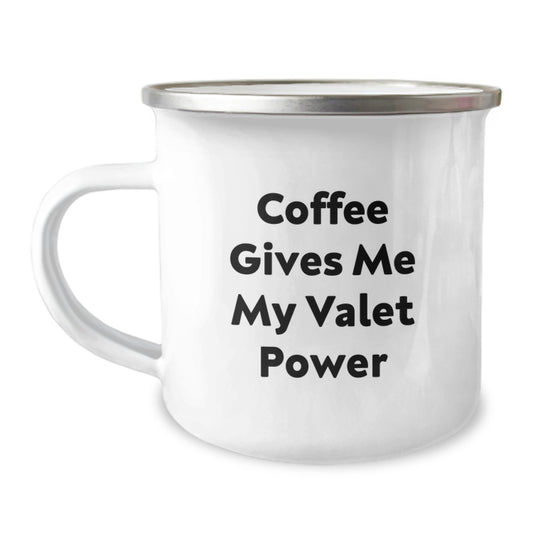 Funny Valet Gifts from Friends for Valet - Coffee Gives Me My Valet Power Camping Mug for Graduation - Image 1